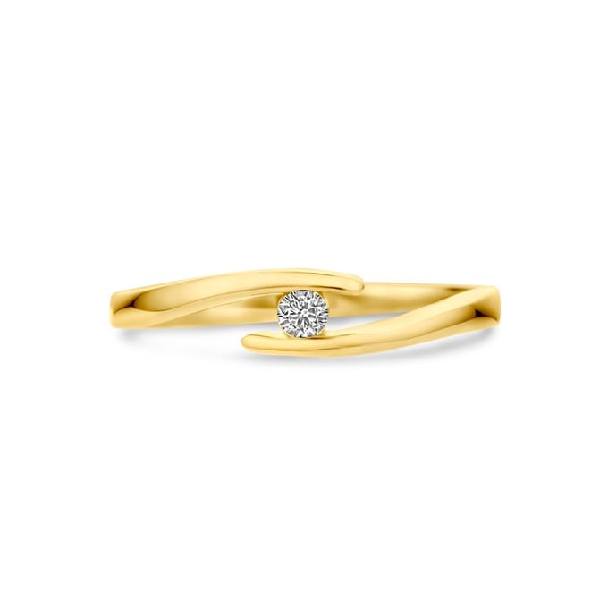 14K Geelgoud Ring Met Zirkonia 4030898