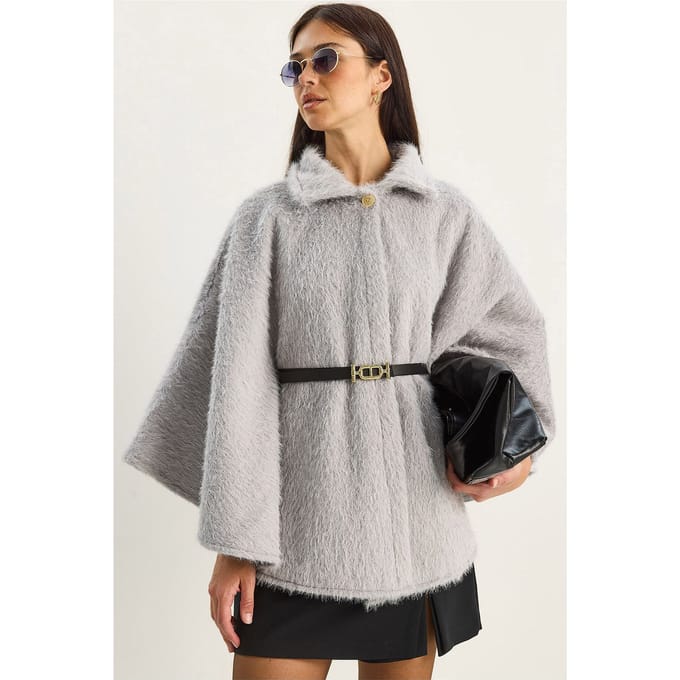 Geweven Overmaat Button-Up Overjas
