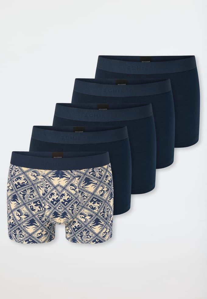 Schiesser 5PACK Shorts - 95/5 Multipacks Onderbroek - blauw, beige