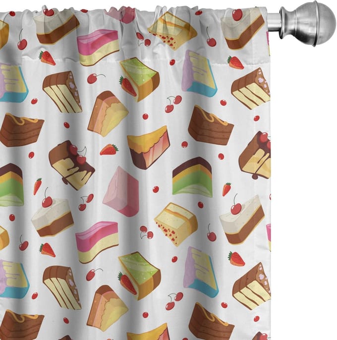 ABAKUHAUS dessert voorhangen – 2x75x245 cm – microvezel, multicolor