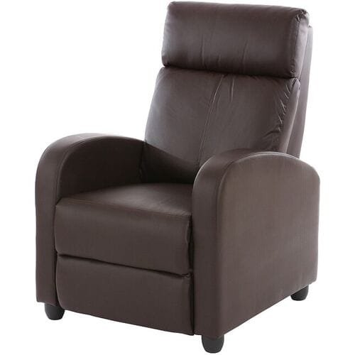 Televisiefotel Relaxfauteuil Ligfauteuil Denver, kunstleer ~ bruin