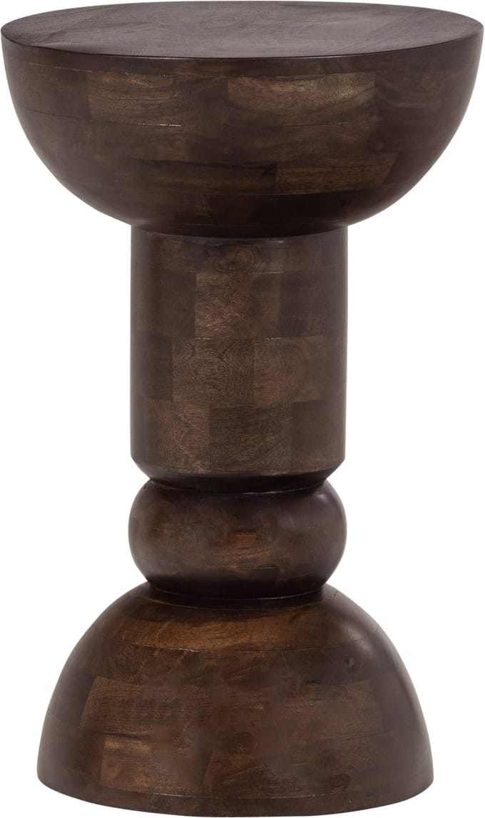 WOOOD Emel Bijzettafel - Mangohout - Donkerbruin - 63x40x40