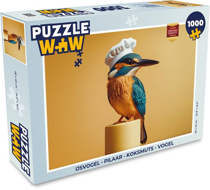 Puzzel Ijsvogel - Pilaar - Koksmuts - Vogel - Legpuzzel - Puzzel 1000 stukjes volwassenen