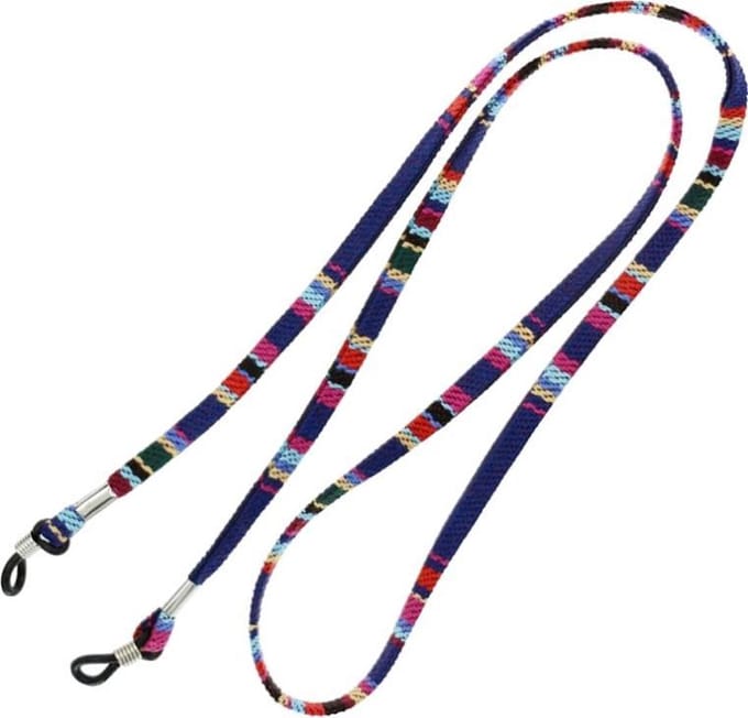 Fako Bijoux® - Brillenkoord - Inka - 70cm - Donkerblauw/Rood