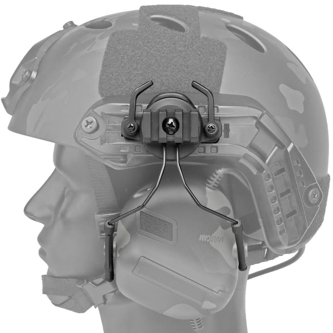 Tacticals Helm Rail Headset Adapter Houder ARC Rail Adapter Hoofdtelefoon Ophangbeugel Links & bruin