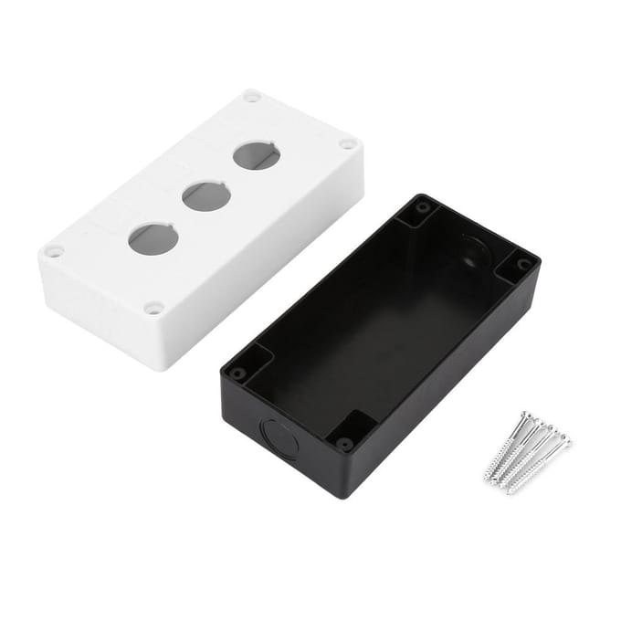 BX3 22mm Drie Gat Drukknop Schakelaar Controle Beschermende Doos Behuizing Waterdicht (Wit) wit