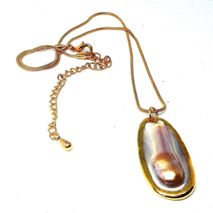 Parel Collier Verguld