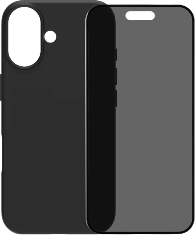 BlueBuilt Back Cover iPhone 17 Zwart + BlueBuilt iPhone 17 Privacy Screenprotector Glas