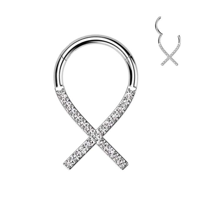 Piercing titanium ribbon lint 1.2x8 - zilver - LMPiercings