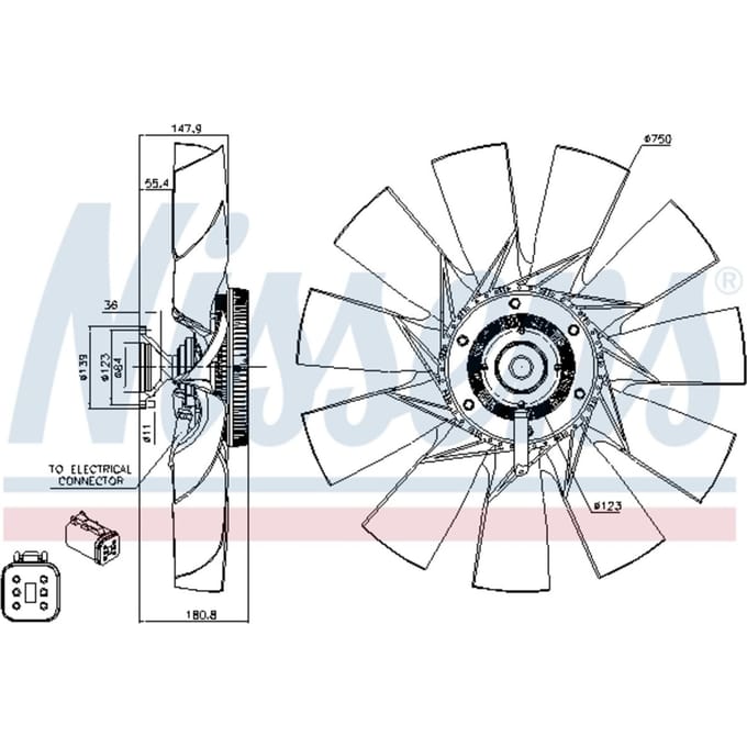Koppeling, radiatorventilator NISSENS 86131