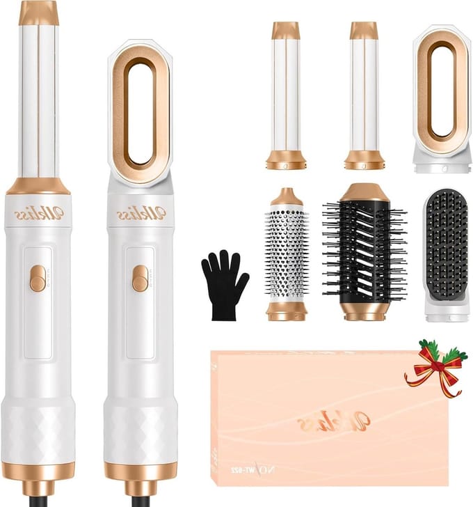 Haarstyler Set - Hot Air Brush - Haar Stylen - 6-in-1 Multifunctioneel - 26 x 20 x 8 cm - Wit