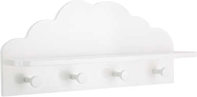 Kapstok Witte wolk - 4 haken - Kinderdecoratie-kinderkapstok