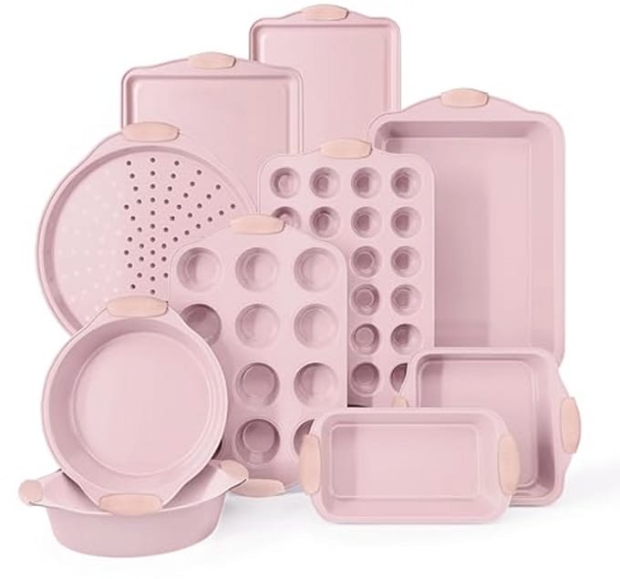 Stapelbare Nonstick Bakvormen Set - Duurzaam en Gemakkelijk in Gebruik, 10 Stuks