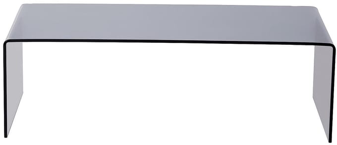 Vente-unique Salontafel van gebogen gehard gerookt glas - Zwart - ALONZO