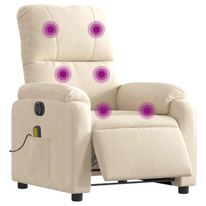 vidaXL - Massagestoel - elektrisch - verstelbaar - microvezelstof - beige