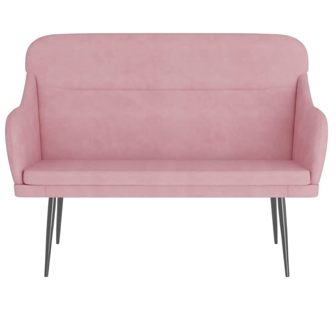 vidaXL - Bankje - 110x76x80 - cm - fluweel - roze