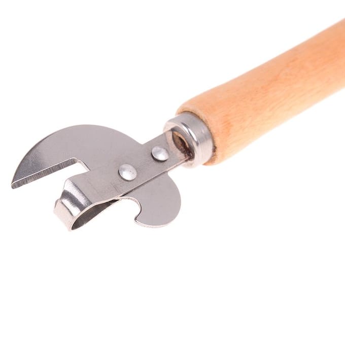 Ouvre-boîte à commande manuelle de sécurité, outil de cuisine professionnel en acier inoxydable, coupe latérale, ouverture manuelle à prise facile beige
