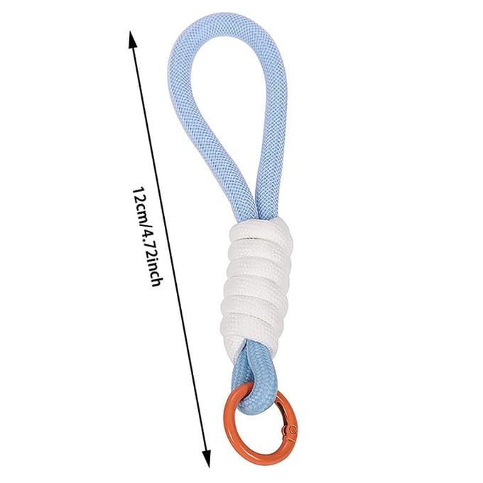 Cordon en maille tressé fluorescent pour étui de téléphone, cordon de suspension, porte-clés, pendentif de sac D white