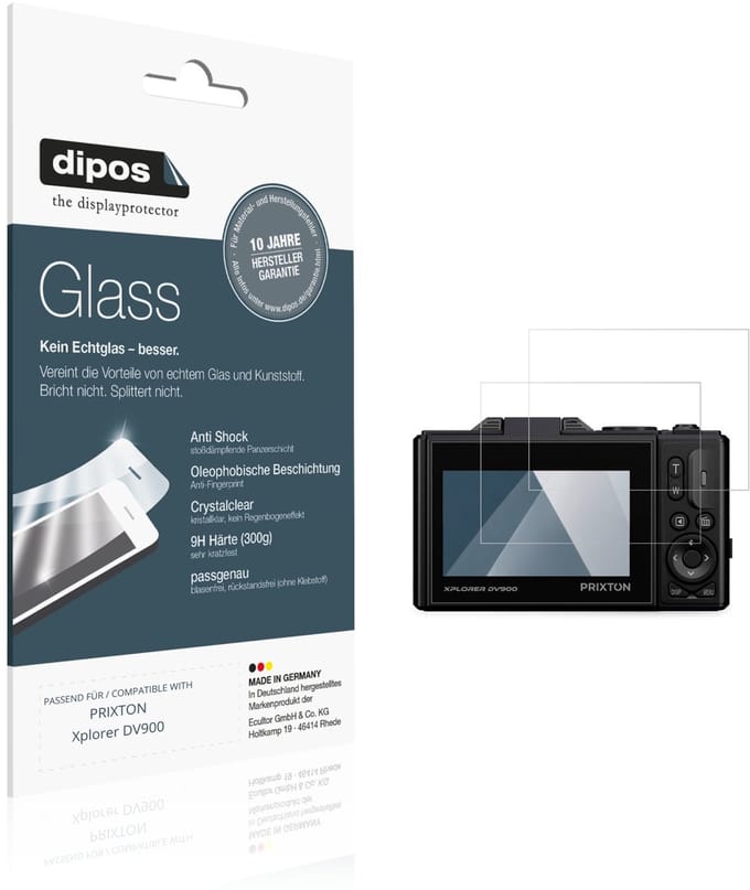 dipos – 2x Pantserfolie geschikt voor PRIXTON Xplorer DV900 | 9H Screenprotector