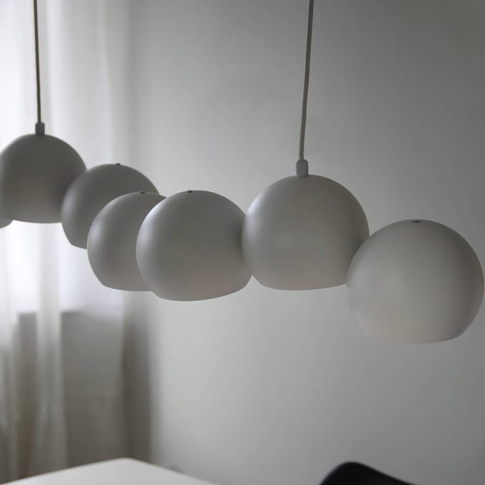 Markslöjd Cupolo hanglamp, wit, ijzer, lengte 101 cm, 7-lamps