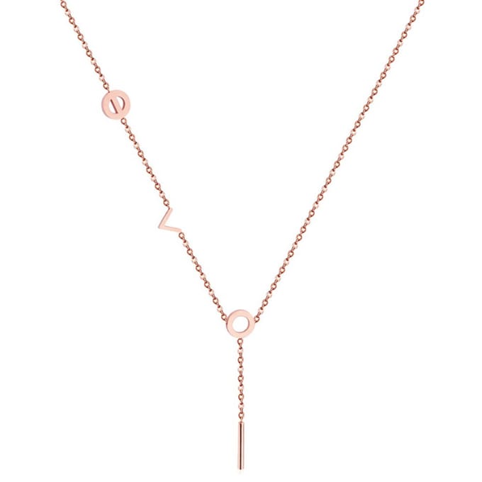 Cilla Jewels dames ketting Edelstaal Verguld Rose Bar T