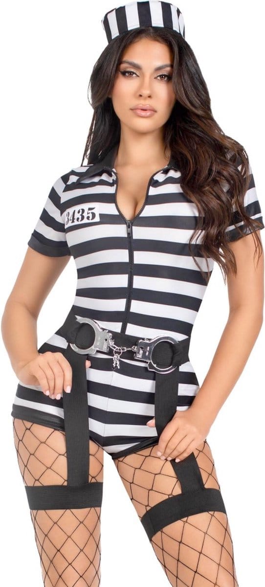 Korte jumpsuit voor vrouwen Leg Avenue Jail Bird