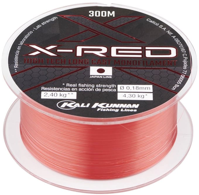 Kali Kunnan X-red Monofilament 300 M Rood 0.450 mm