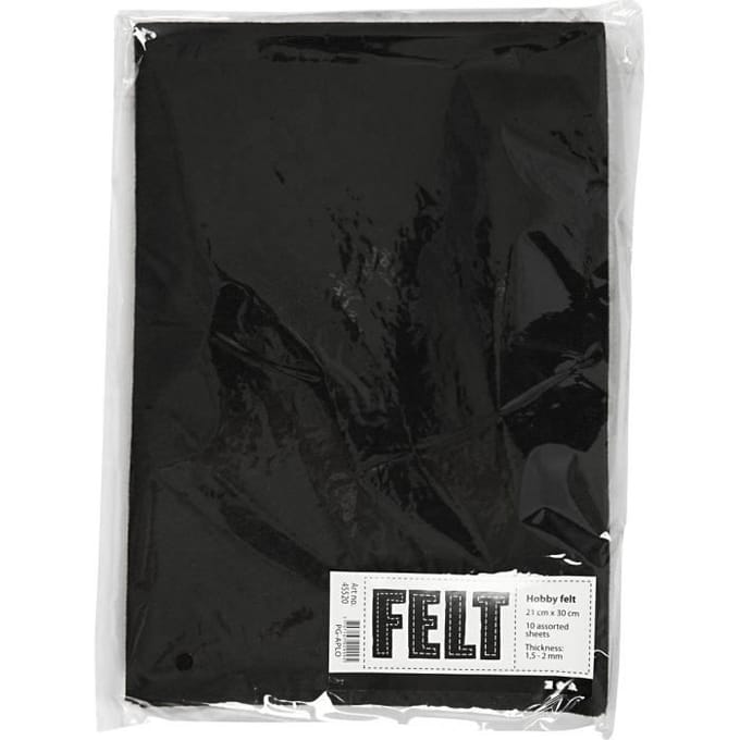 Creativ Company Hobby Felt Zwart A4 10 Sheets
