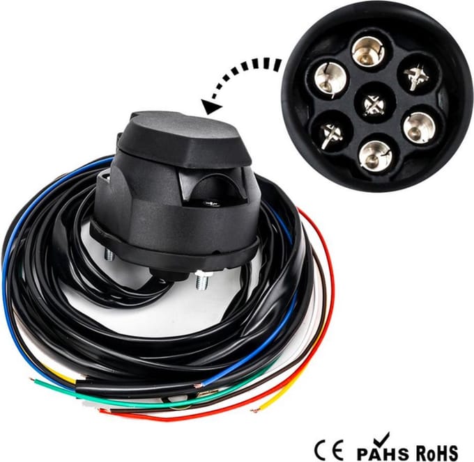 Aansluitset voor trailerverlichting 7-pins 7 Polig 12V met 1.5m kabel / HaverCo