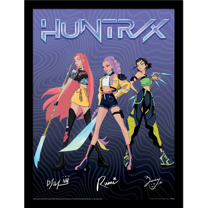 K-Pop Demon Hunters Huntrix Handtekening Ingelijste Poster (Veelkleurig)