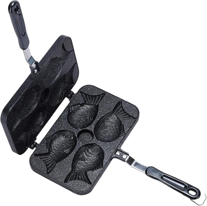 Wafelijzer - Bakvorm - Bakken thuis - Dubbelzijdig bakken - 25 cm breed - Zwart