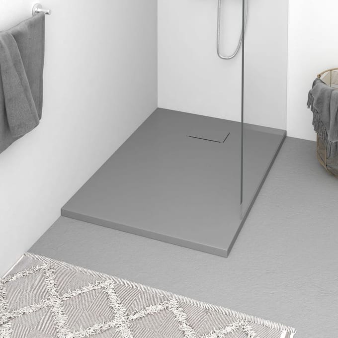 vidaXL - Douchebak - 100x70 - cm - SMC - grijs