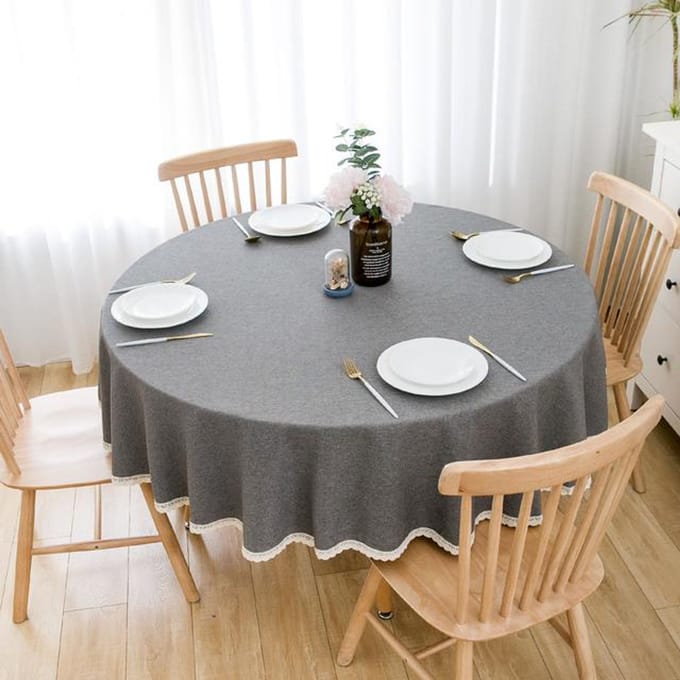 Grote ronde tafelkleed effen kleur eettafel tafelkleed 200cm
