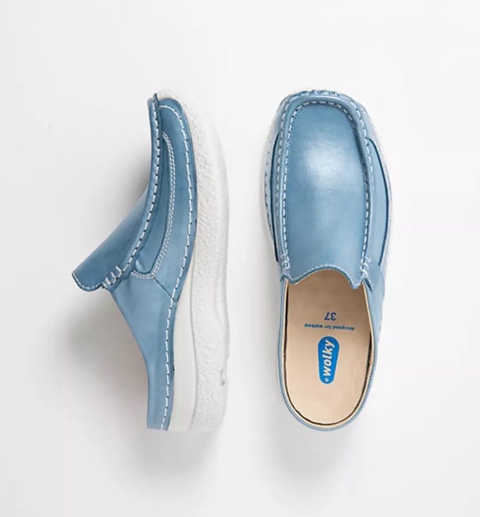 Roll Slide Argento leather