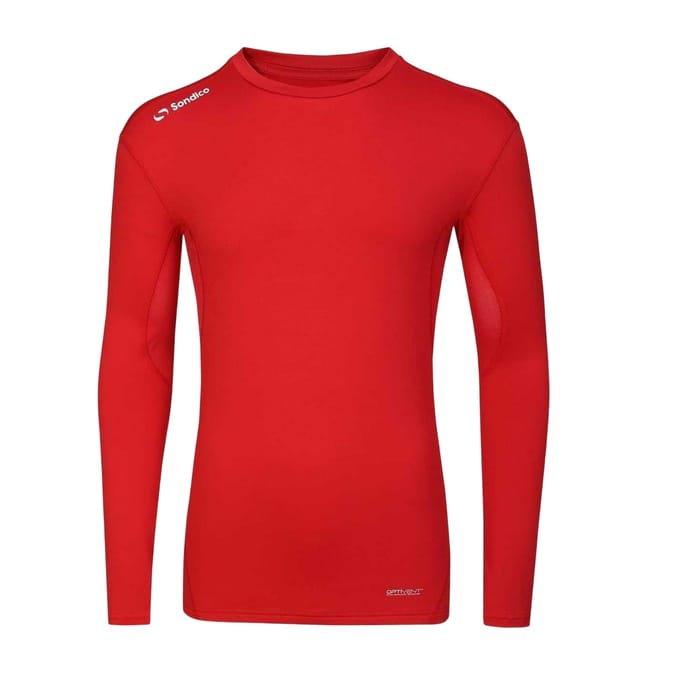 Sondico Heren Core Base Layer Top met lange mouwen (Rood)