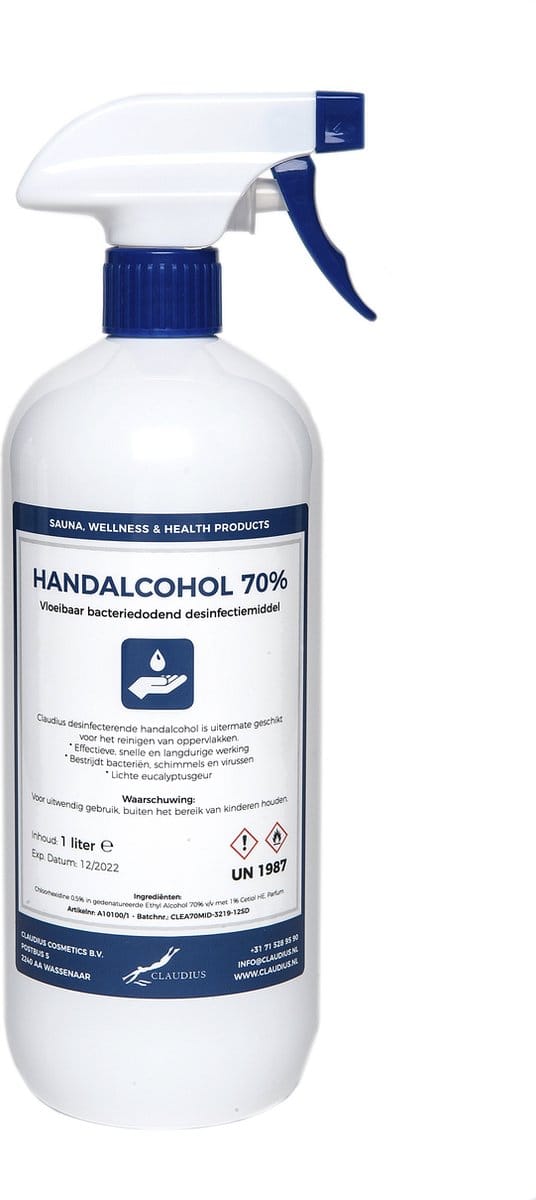 Handalcohol spray 70% - 1 liter met spraykop