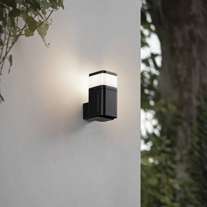 Lindby - Wandlamp buiten - 1licht - Aluminium, polycarbonaat - H: 17 cm - G9 - zwart, wit