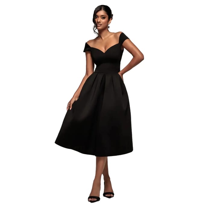 Damesjurk Goddiva Scuba Foam Skater Midi