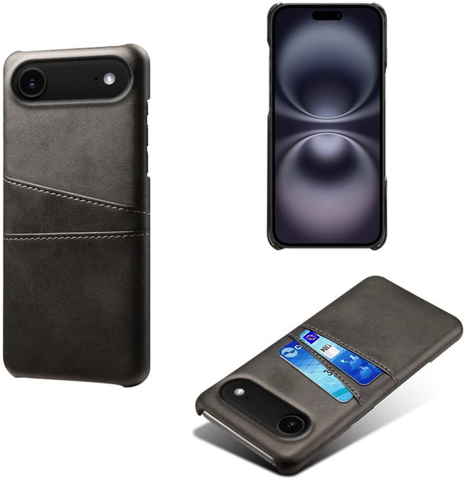 Backcover met Opbergvakjes + PMMA Screenprotector voor iPhone Air _ Zwart