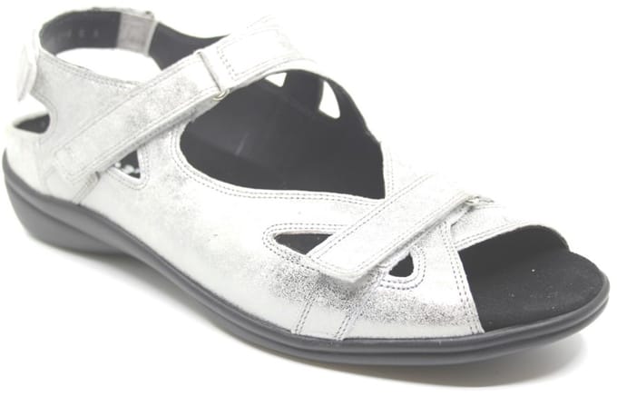 Durea 7258 216 6683 wit zilver sandaal wijdte G