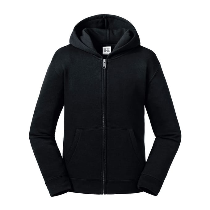 Russell Kinderen/kinderen Authentieke Zip Hooded Sweatshirt (Zwart)
