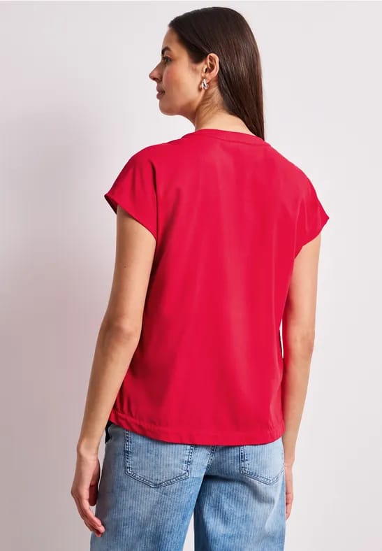 Blouse met losse schouders en gespleten hals