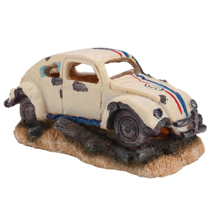 Simulatie Hars Sedan Auto Vis Tank Aquarium Ornamenten Decor Accessoire beige
