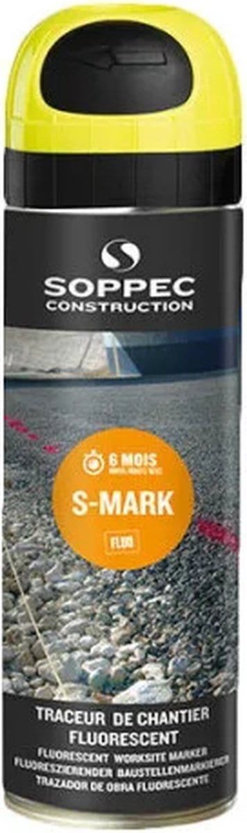 Markeerverf Soppec S-MARK geel, spuitbus à 500 ml.