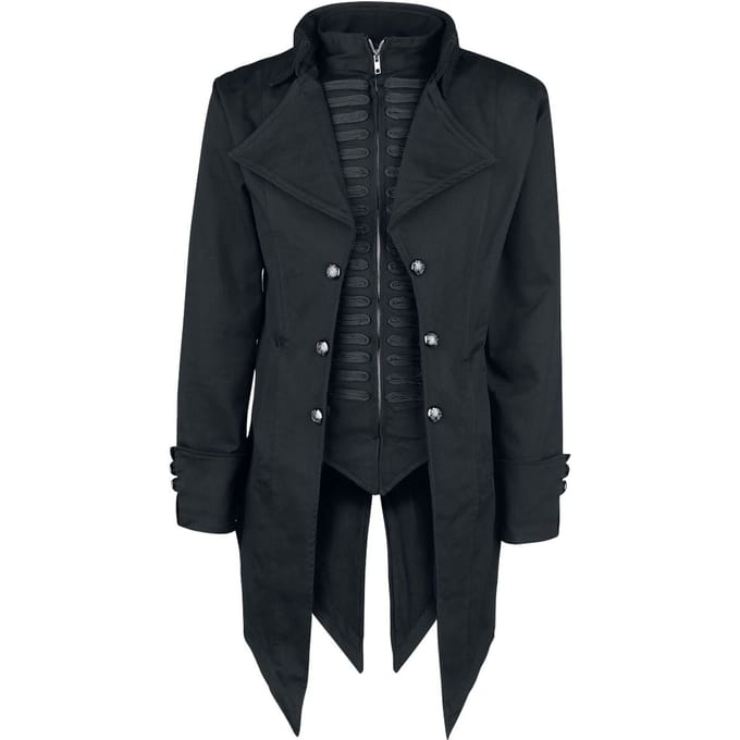 Poizen Industries - Gothic Legerjas - Barnes Coat - S tot 4XL - voor Mannen - zwart