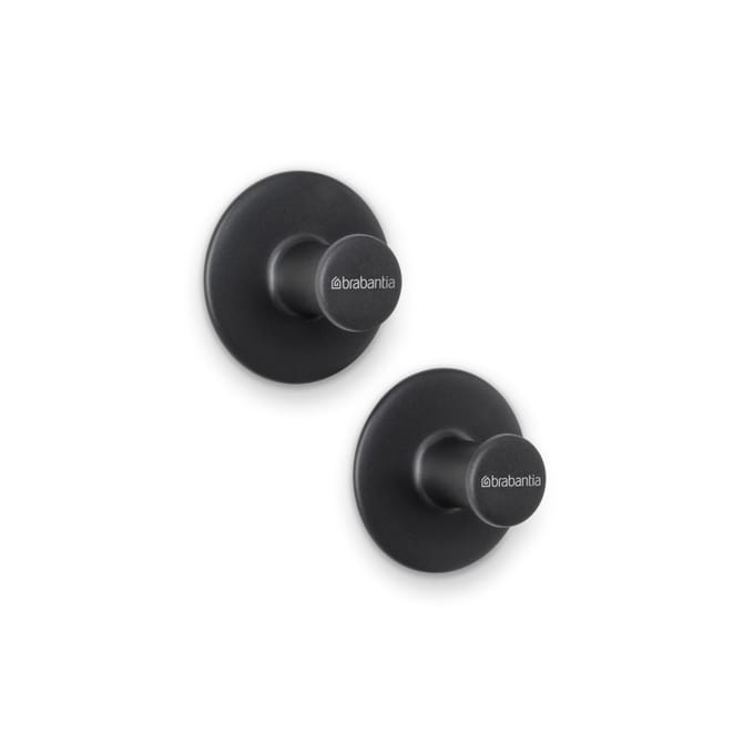 Brabantia ReNew Handdoekhaakjes - 2 stuks - Zonder boren - Dark Grey