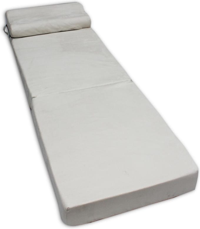 Opvouwbaar matras - Wasbare hoes - 70cm x 200cm x 15cm - Crème