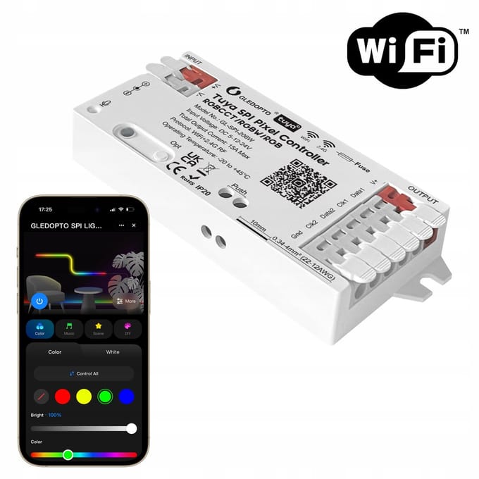 Tuya SPI WiFi LED-controller voor digitale RGBIC WS281x pixelstrips