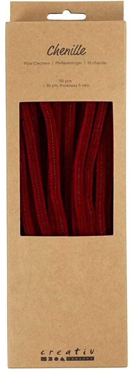 Chenille draad | Diverse herfst tinten | Donkerrood