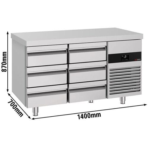 GGM Gastro Kühltisch PREMIUM - 1400x700mm - 6 Schubladen